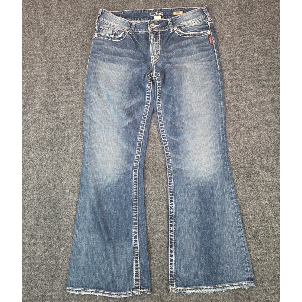 Silver Jeans Suki Bootcut Jeans Womens 32 Blue Mid Rise Contrast Stitch